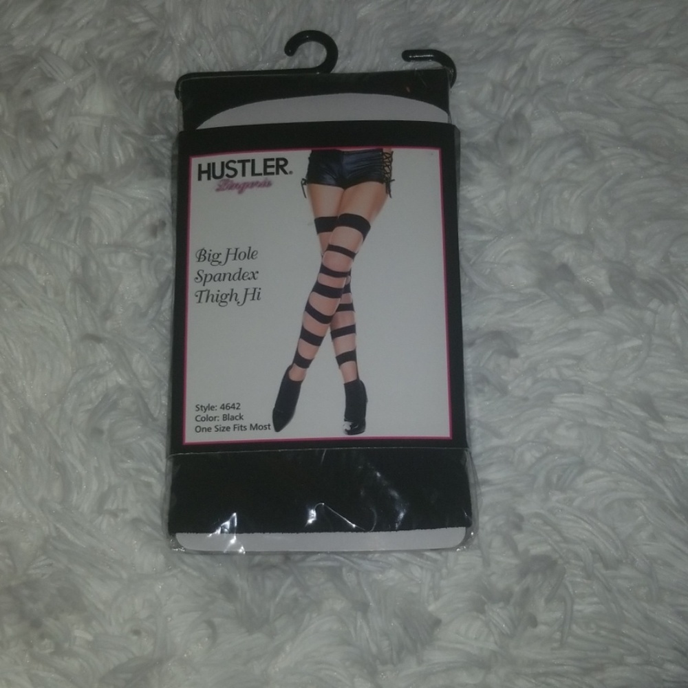 Hustler Hollywood big hole spandex thigh highs